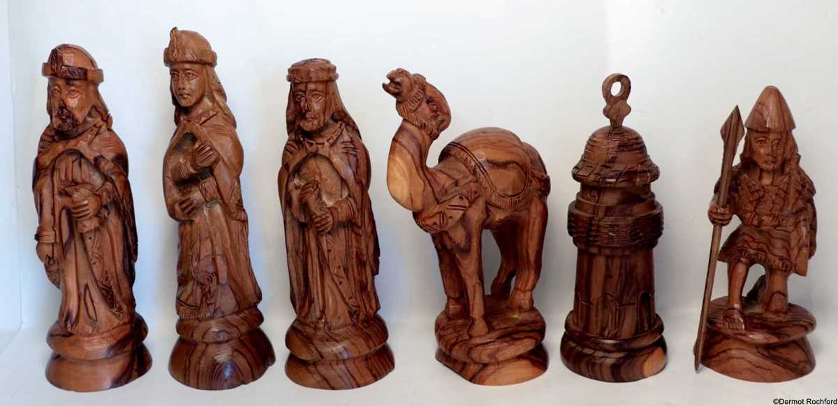 Carved Crusaders Chess Set