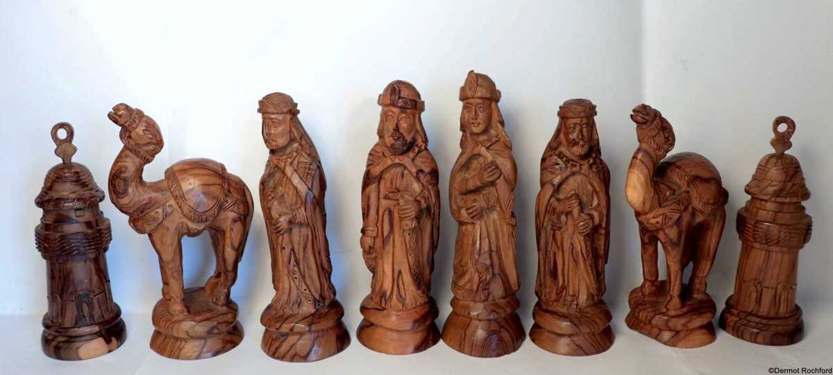 Carved Crusaders Chess Set
