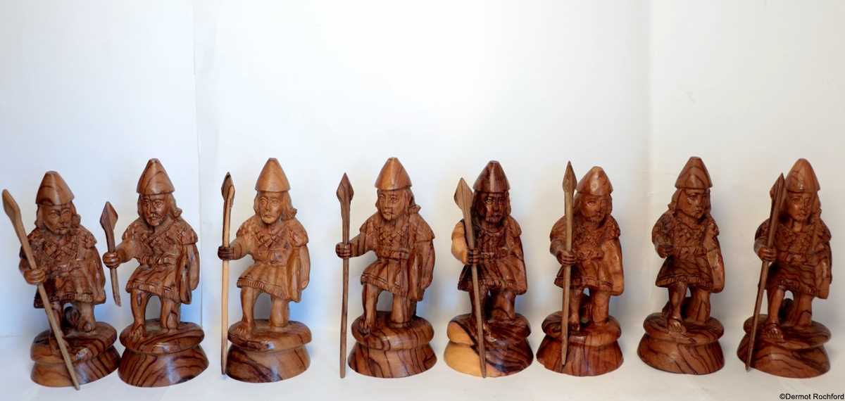 Carved Crusaders Chess Set