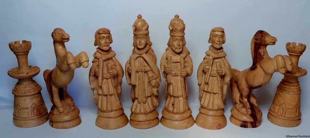 Carved Crusaders Chess Set