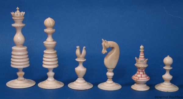 Early English Antique Chess Set