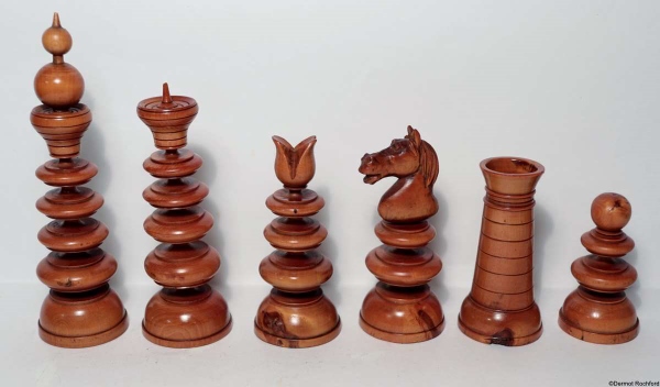 Large Antique Continental Chess Set