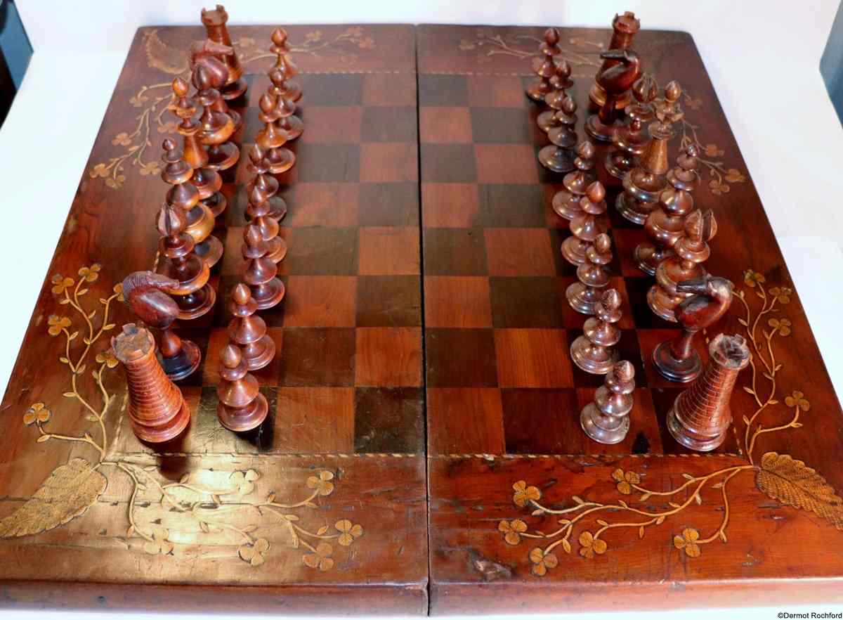 Antique Irish Killarney Chess Set