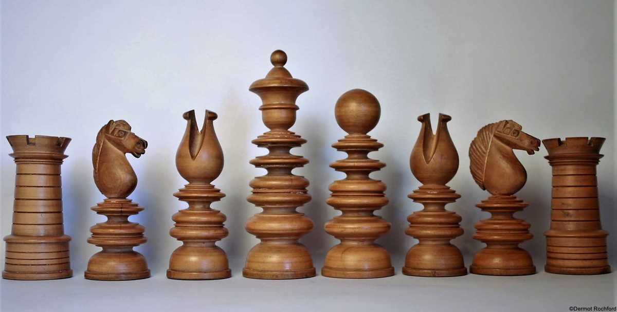 Old Antique English Pattern Chess Set