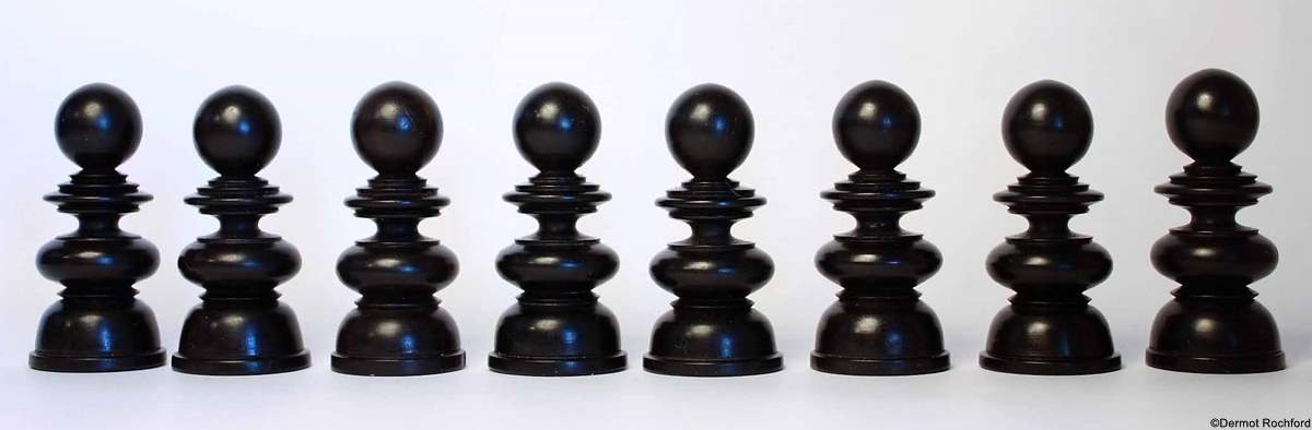 Old Antique English Pattern Chess Set