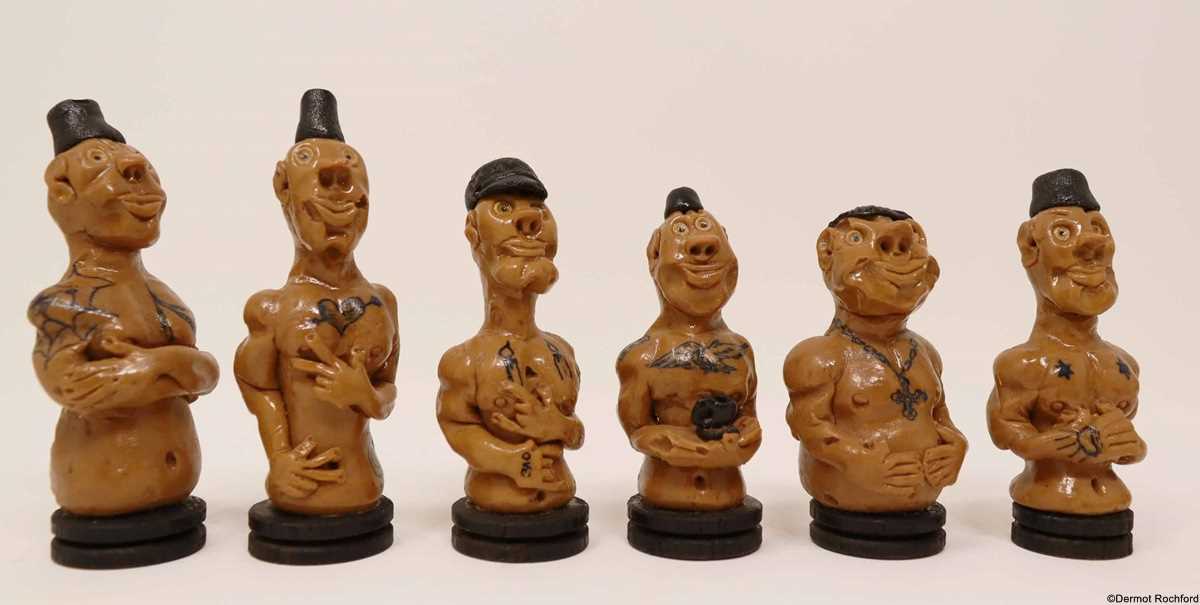 Vintage Eastern European Bread Chess Set