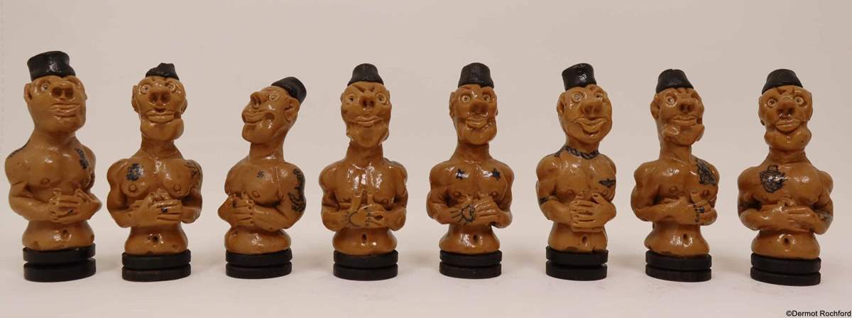 Vintage Eastern European Bread Chess Set