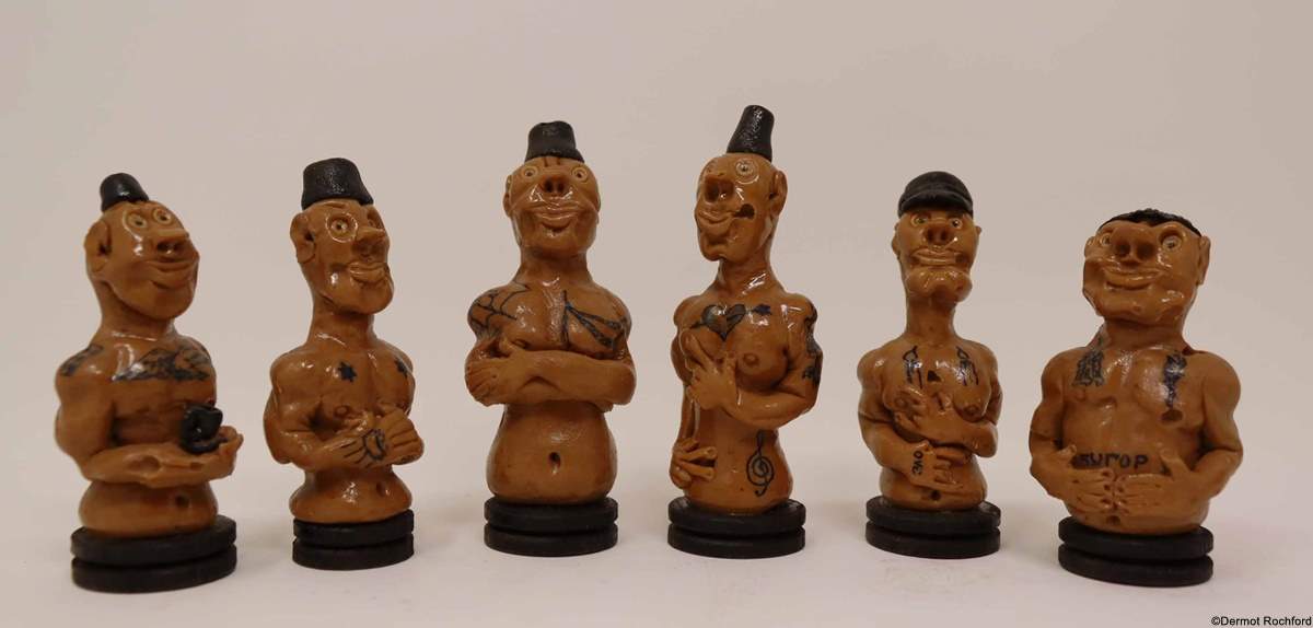 Vintage Eastern European Bread Chess Set