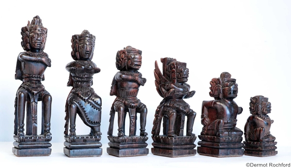 Vintage Balinese Deity Hand Carved Chess set