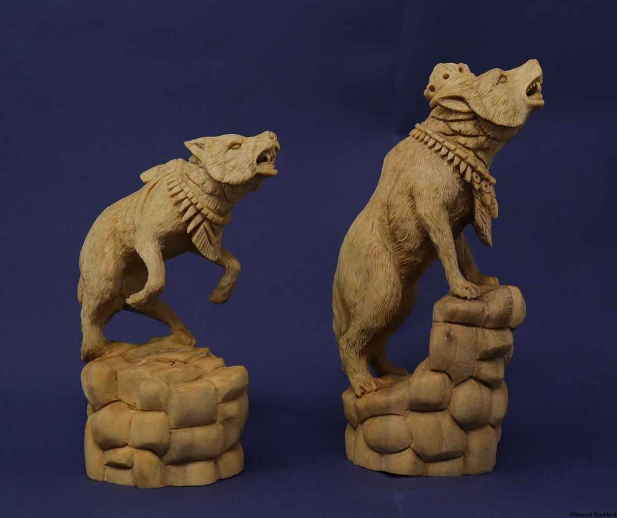 Commissioned Bear Wolf Chess Set