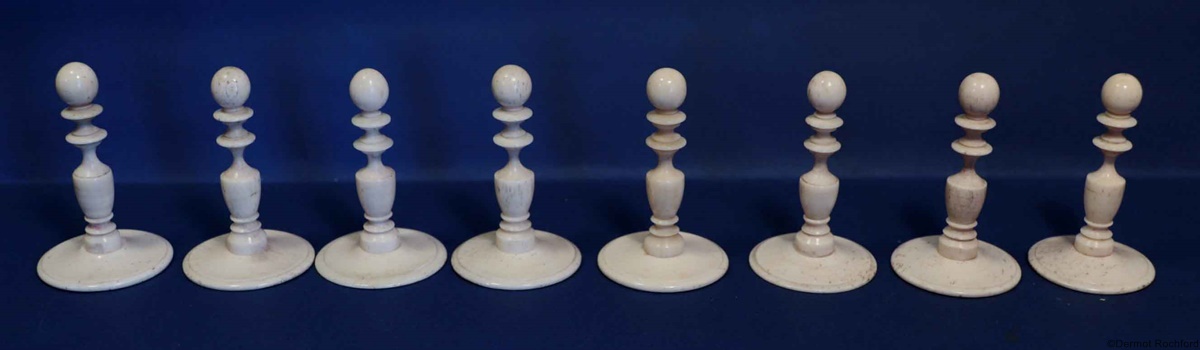 Antique English Bone Chess Set