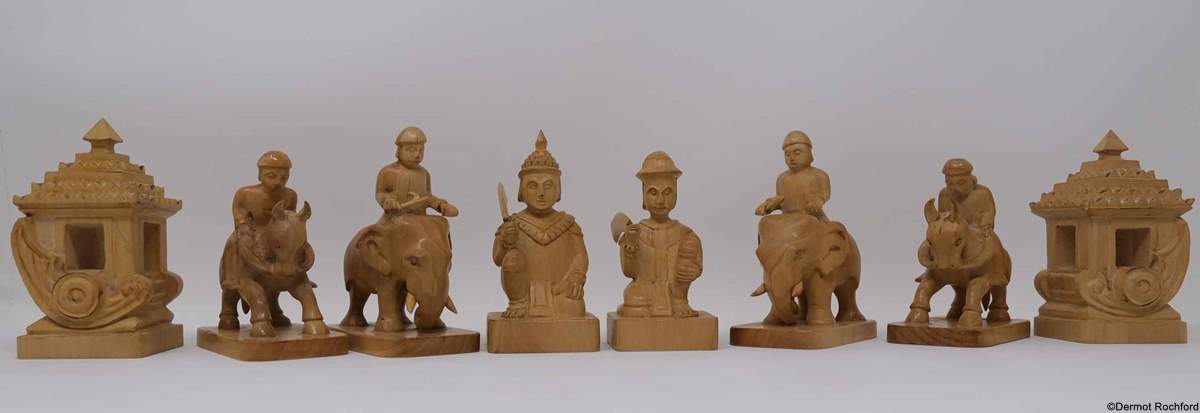 Carved Burmese Chess Set