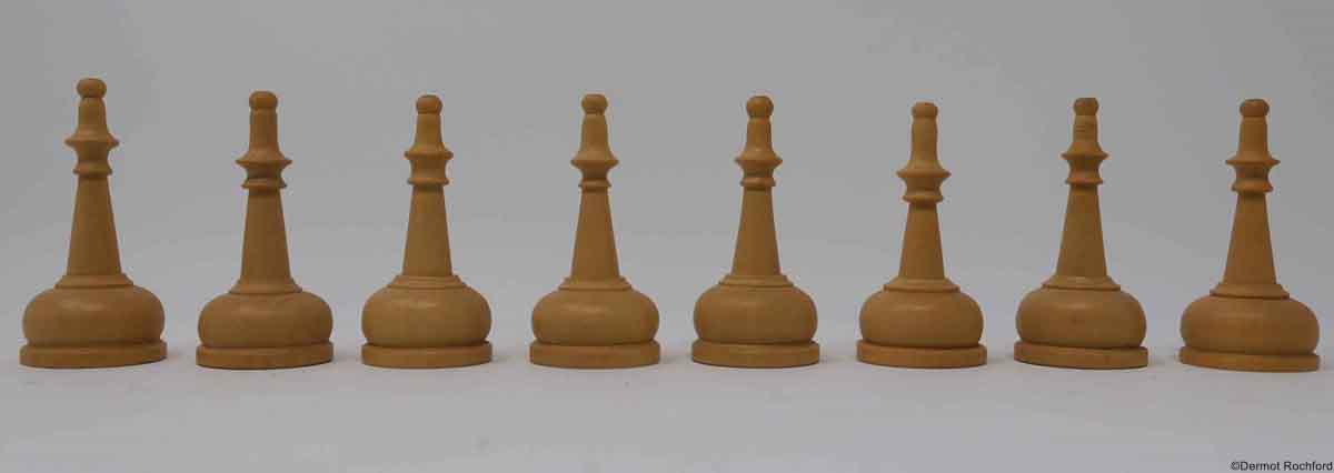 Vintage Carved Bust Chess Set