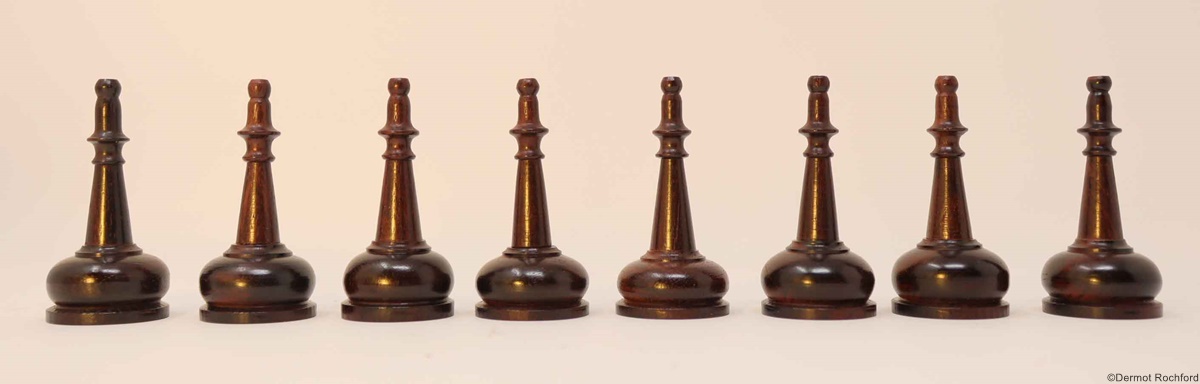 Vintage Carved Bust Chess Set