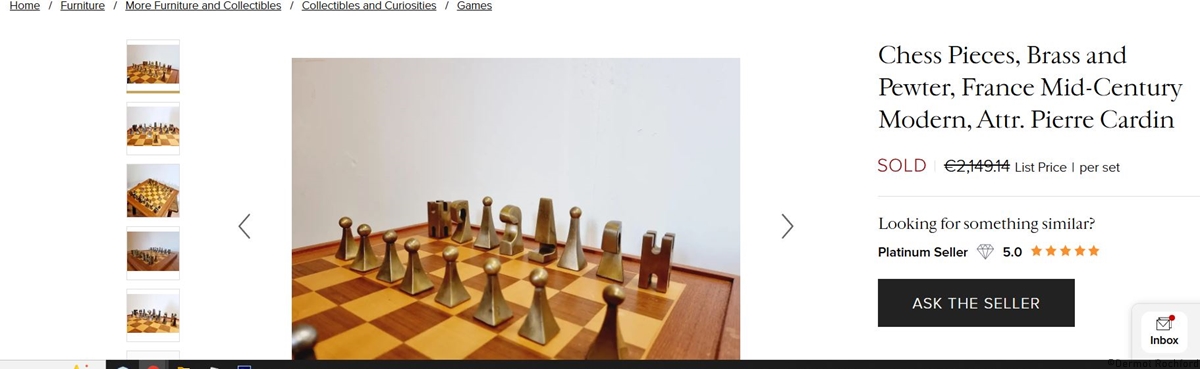 Vintage Pierre Cardin Space Age Chess Set