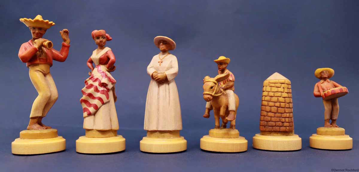 Rare Vintage Anri Caribbean Chess Set