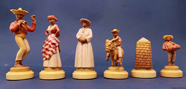  Vintage Anri Caribbean Chess Set