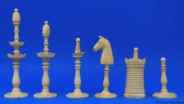 Antique Danish Bone chess set,