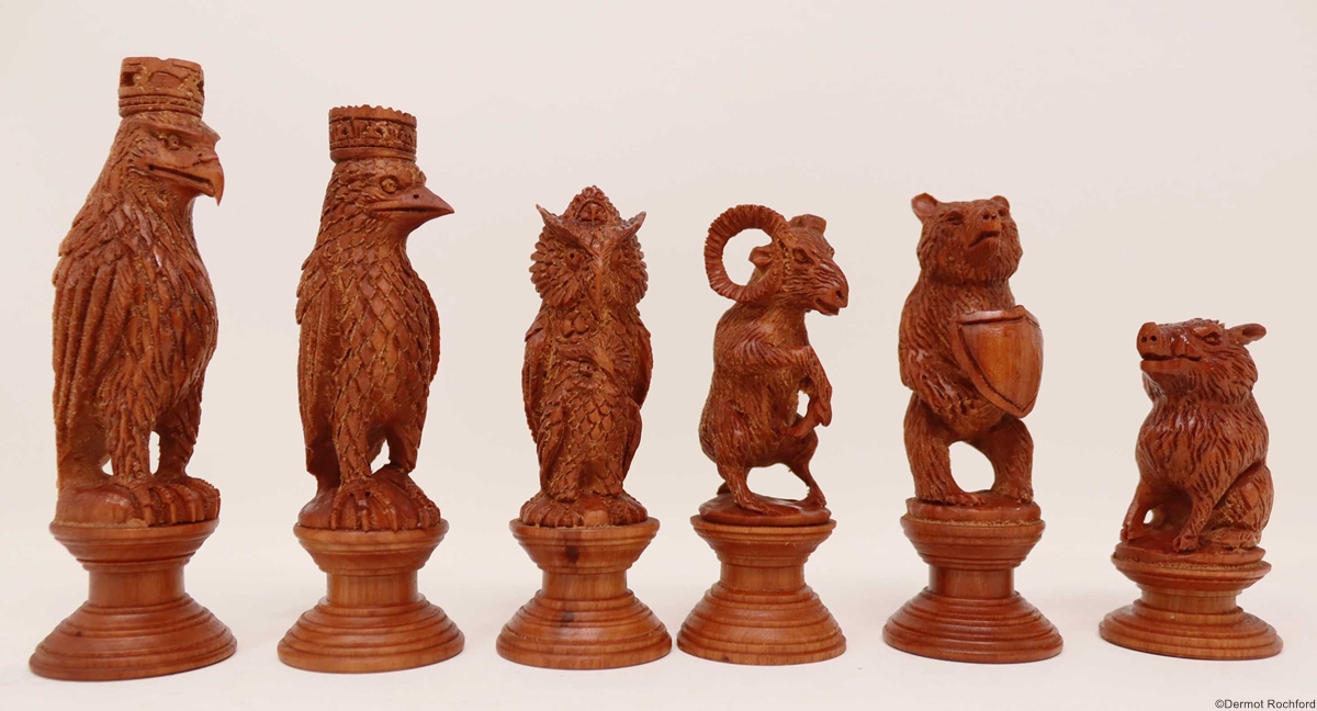 Antique Eagle chess set