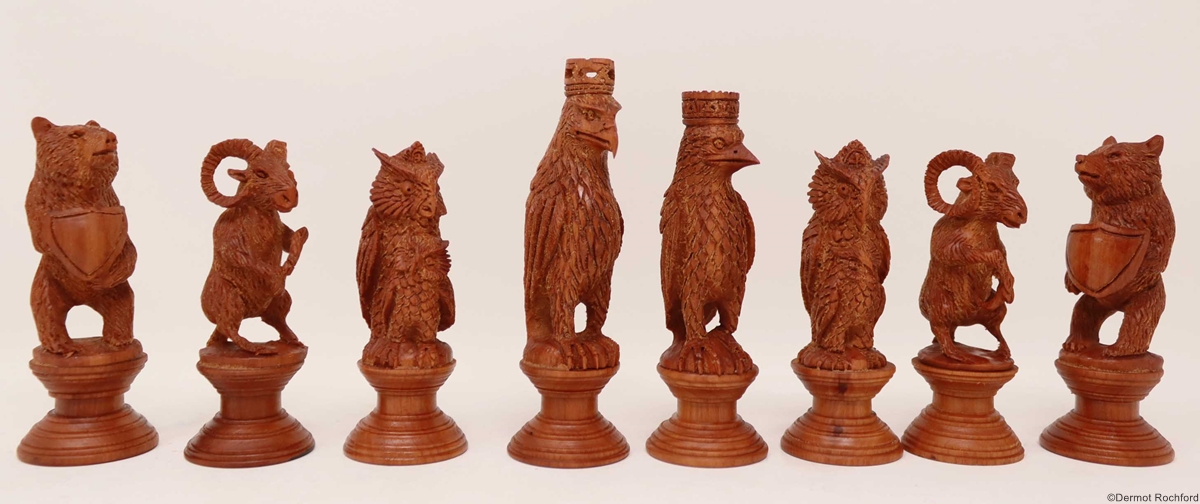 Antique Eagle Chess Set