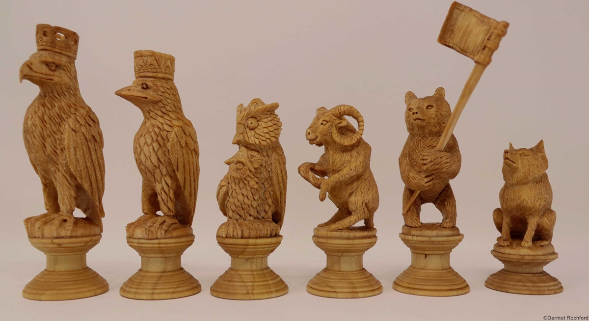 Antique Eagle Chess Set