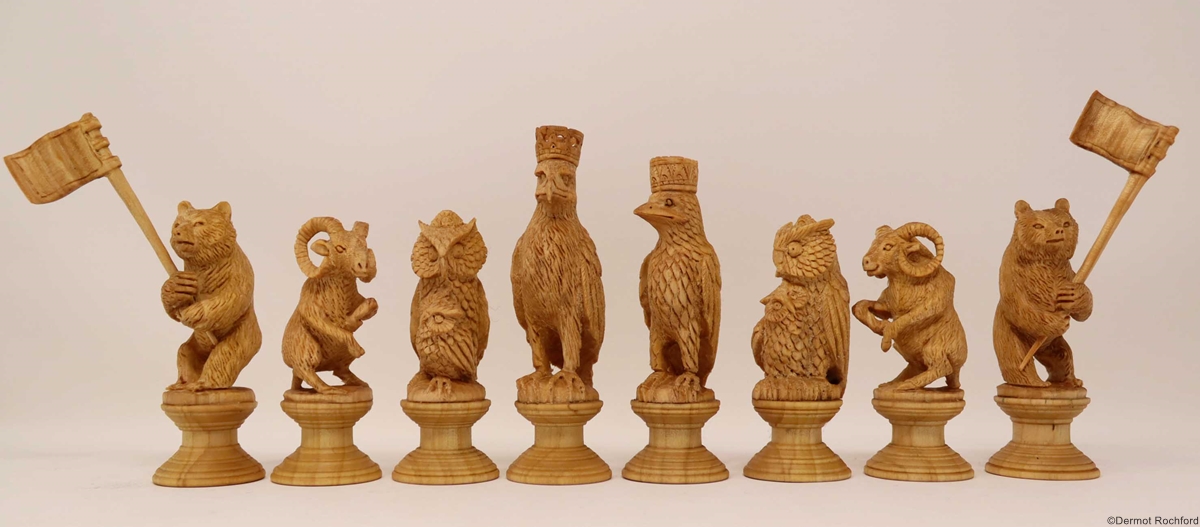 Antique Eagle Chess Set