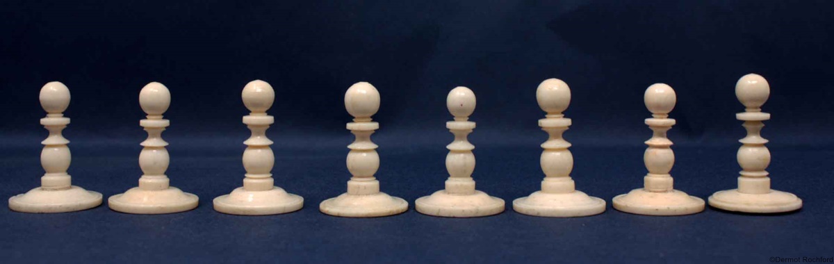 antique English bone chess set