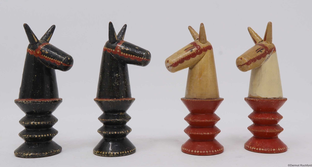 Antique Folk Chess Set