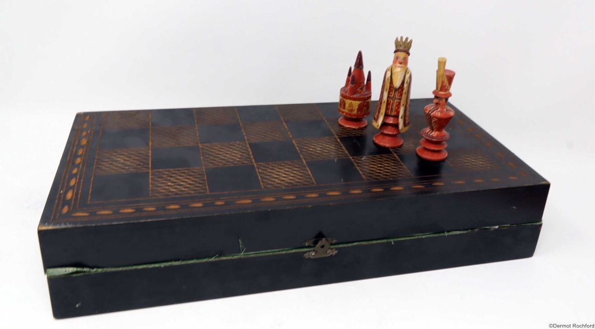 Antique Folk Chess Set