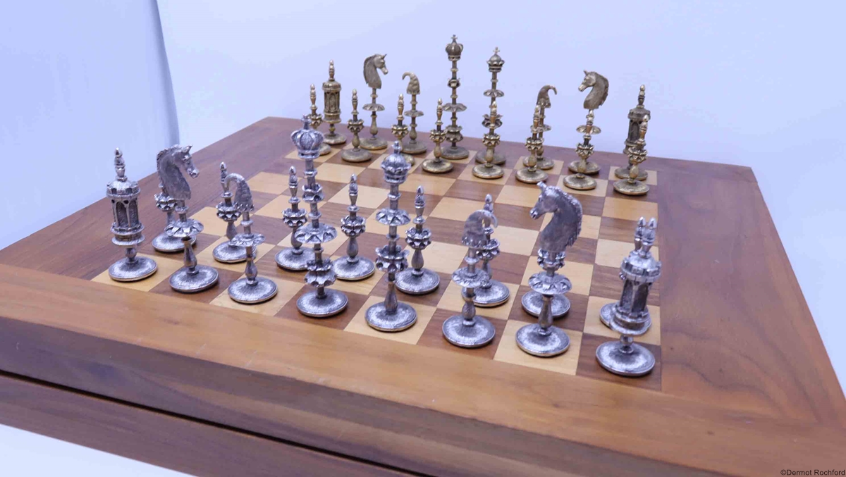 Vintage Silver Selenus Chess Set