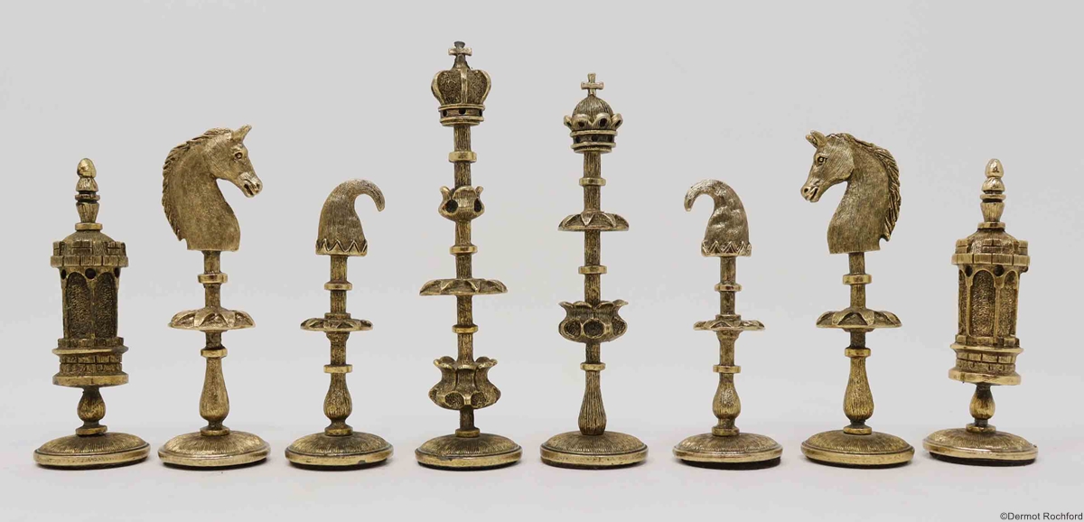 Vintage Silver Selenus Chess Set