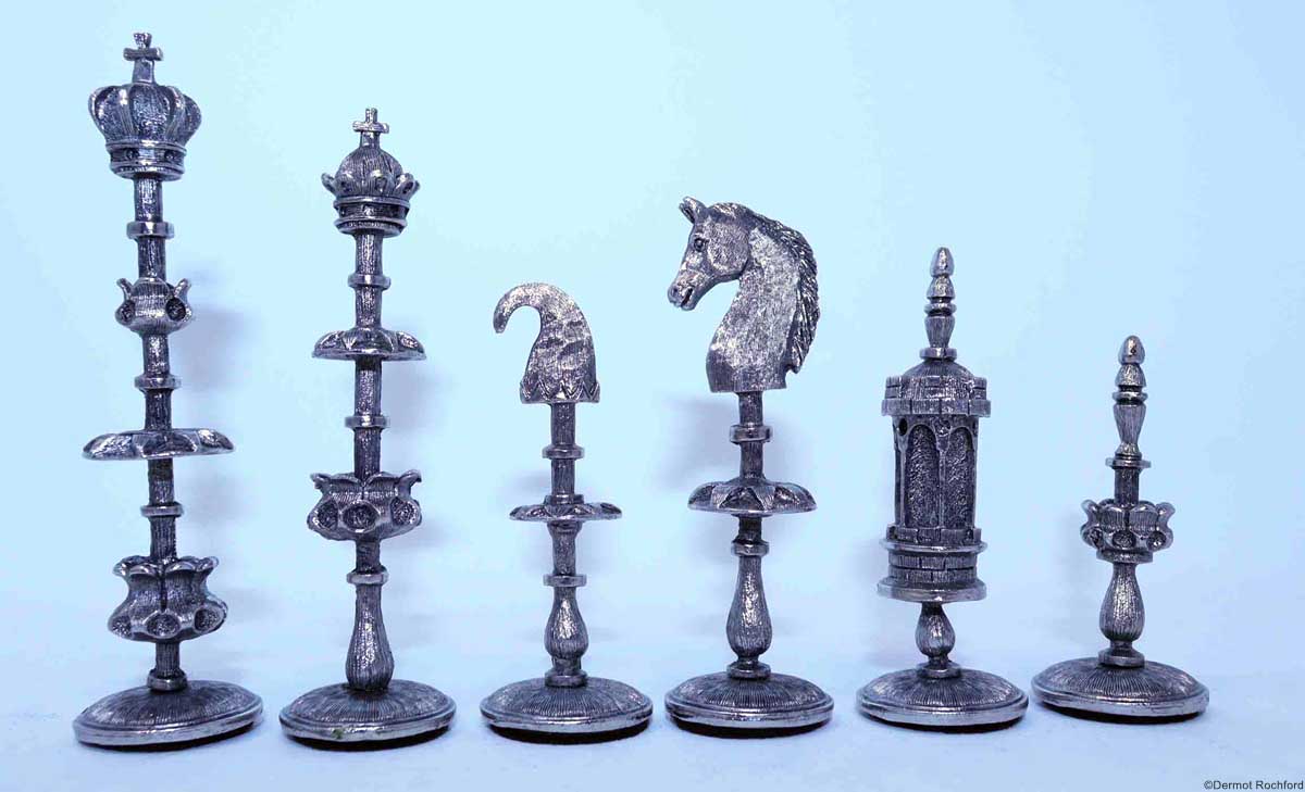 Vintage Silver Selenus Chess Set