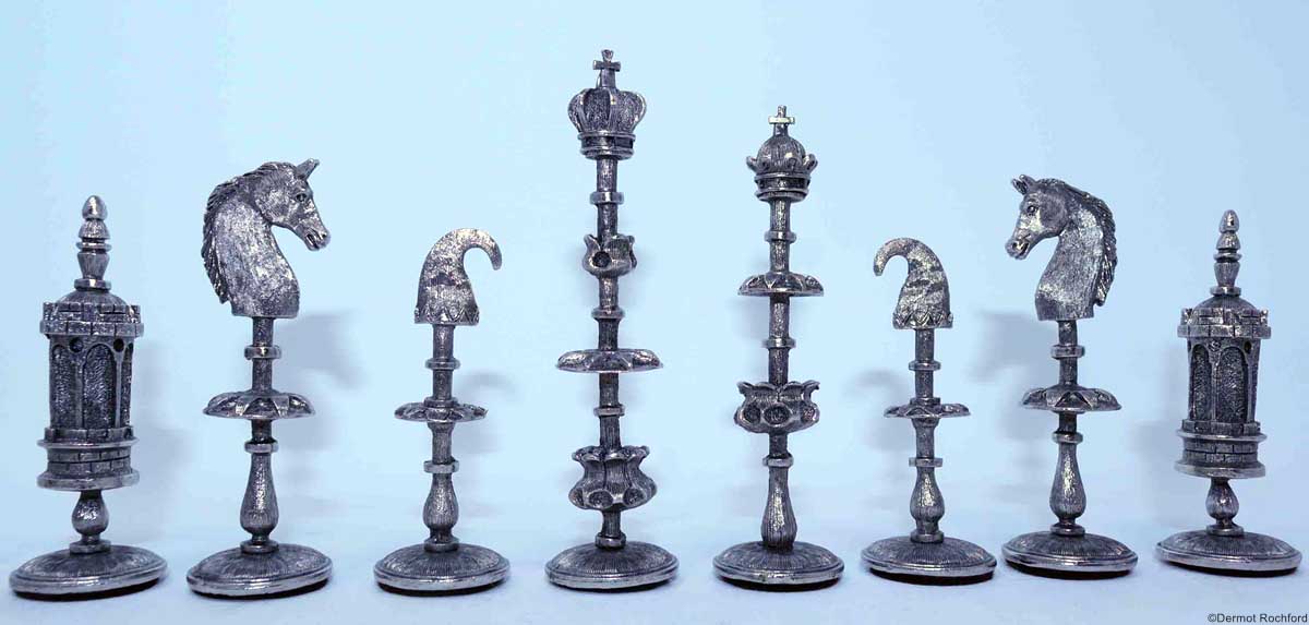 Vintage Silver Selenus Chess Set