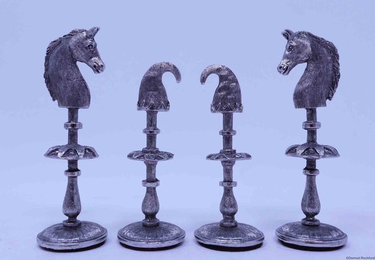 Vintage Silver Selenus Chess Set