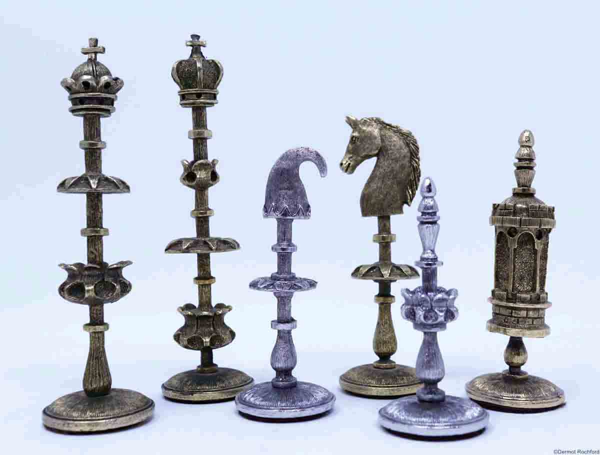 Vintage Silver Selenus Chess Set