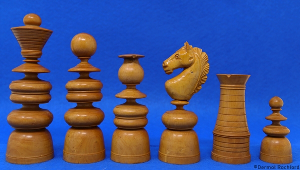 Antique French St. George Chess Set,