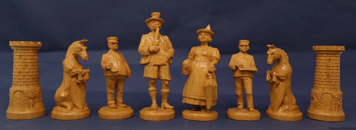 Antique Folk Chess Set