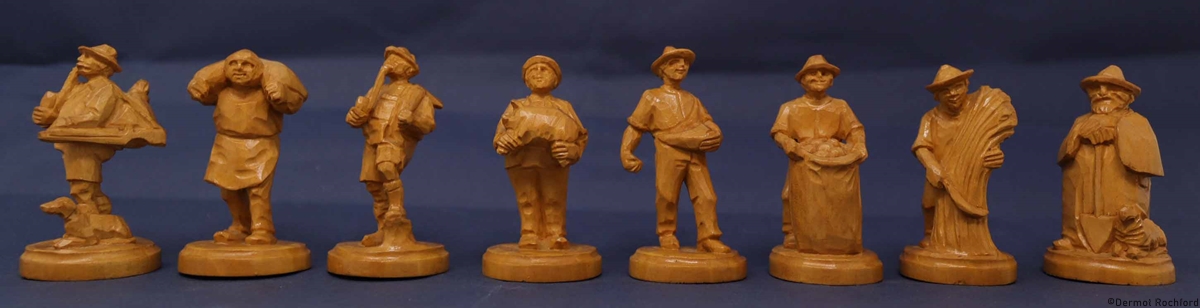 Antique Folk Chess Set