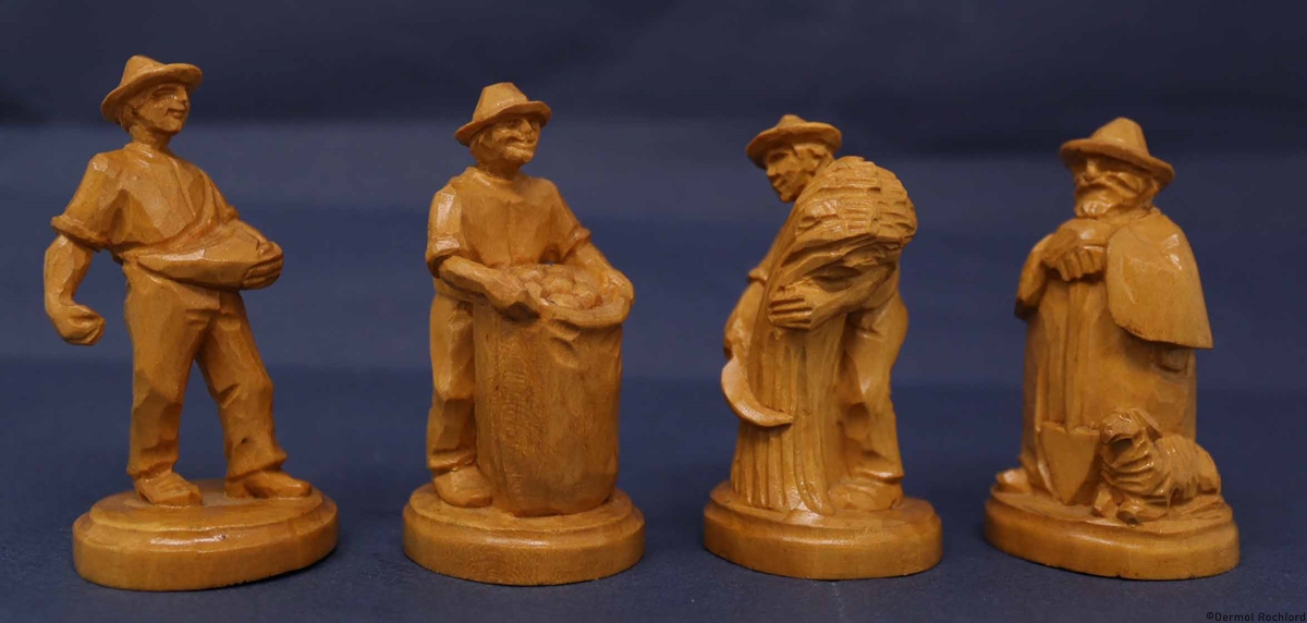 Antique Folk Chess Set