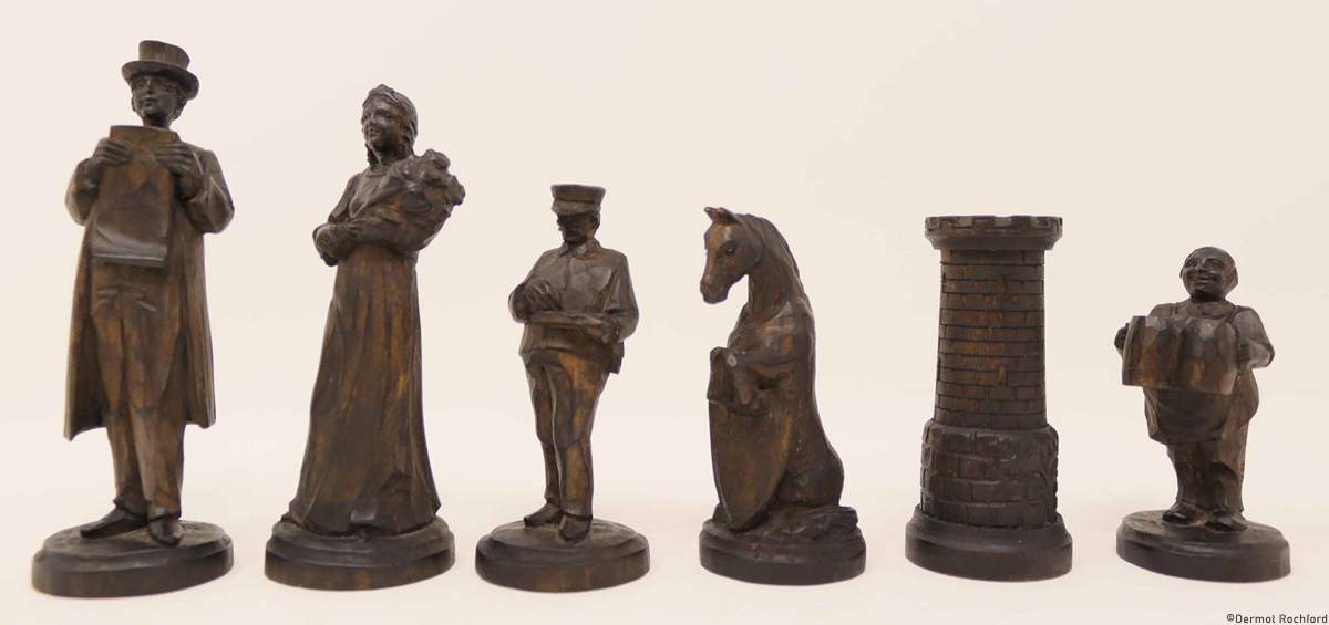 Antique Folk Chess Set