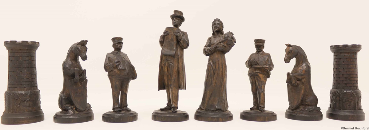 Antique Folk Chess Set