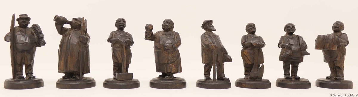 Antique Folk Chess Set