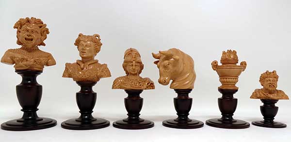 Exceptional Commission Carved Chess Set