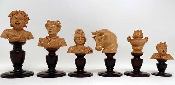 Exceptional Commission Carved Chess Set