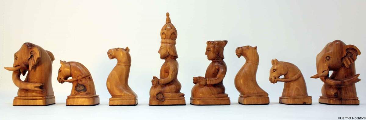 Vintage Antique Carved Chess Set