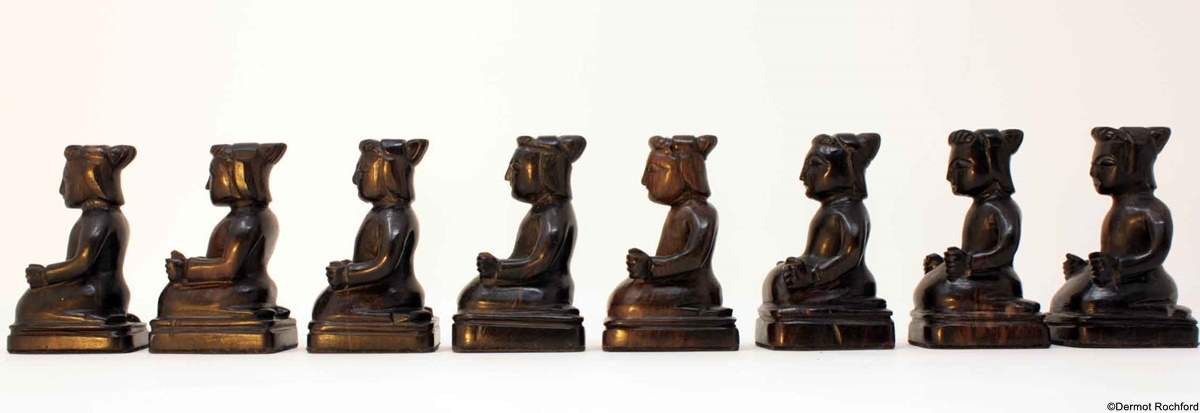Vintage Antique Carved Chess Set