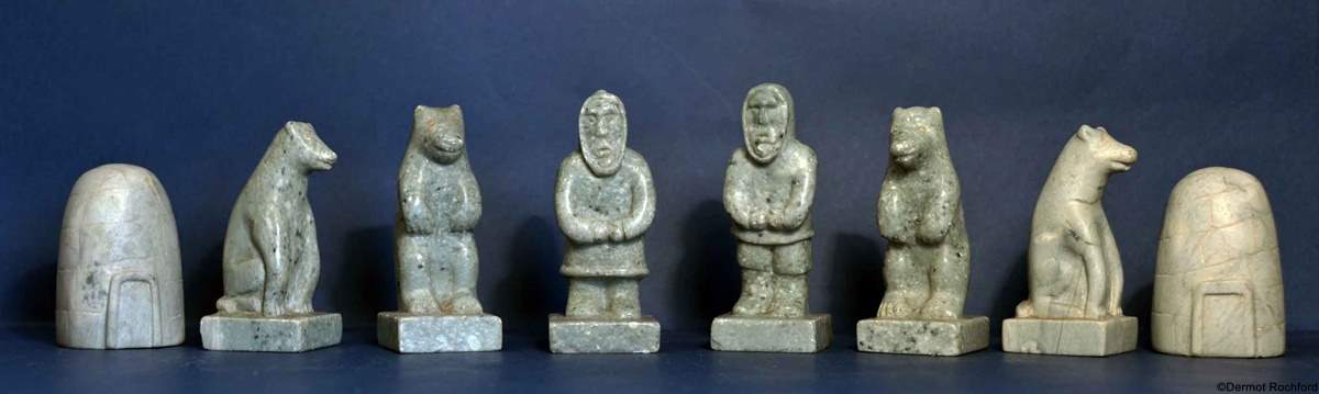 Antique Inuit Chess Set