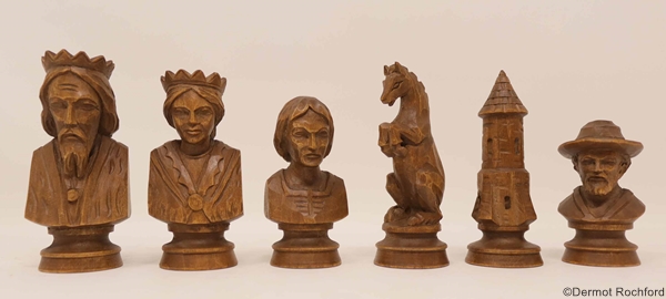 Vintage Carved Italian Chess Set