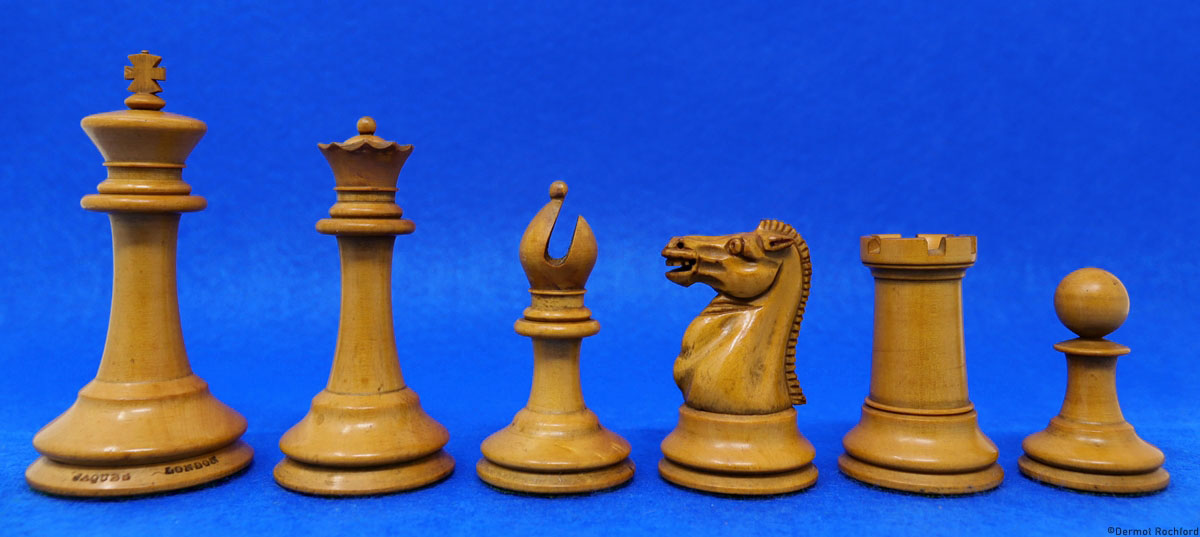 Antique English Jaqques Chess Set