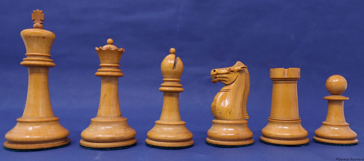 Antique English Jaqques Chess Set